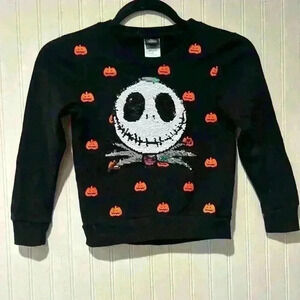 Disney the Nightmare before Christmas pullover sequin sweatshirt sz 6  Halloween